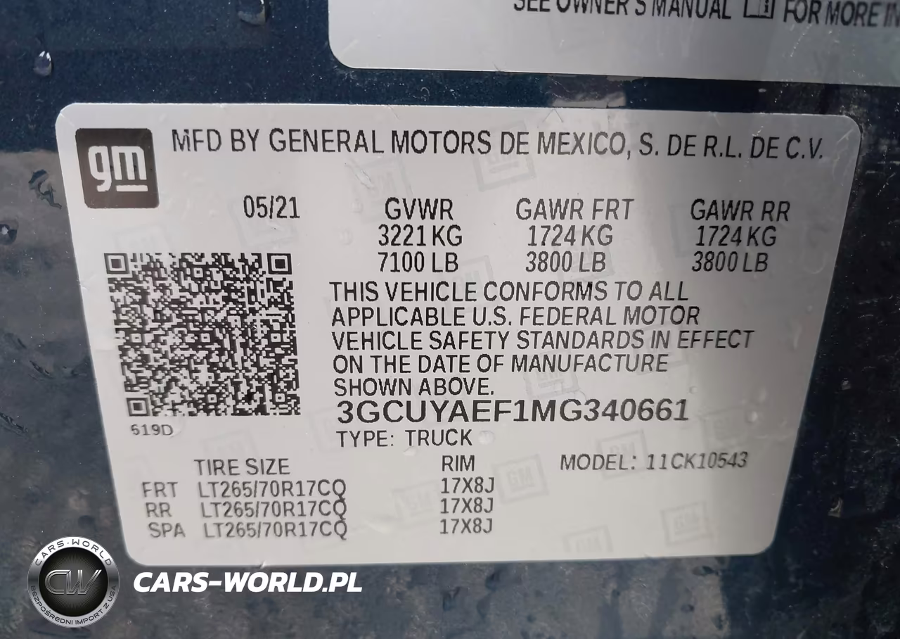 2021 Chevrolet Silverado 1500 4Wd Short Bed Wt VIN:3GCUYAEF1MG340661 - 9