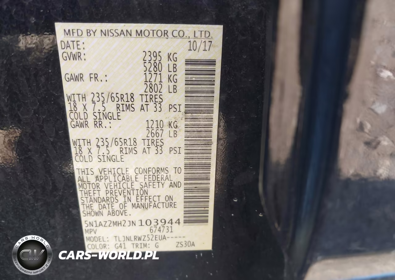 2018 Nissan Murano Sl VIN:5N1AZ2MH2JN103944 - 9