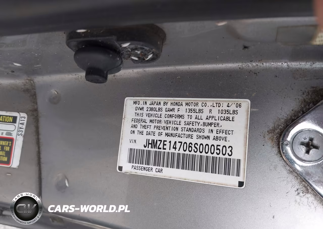 2006 Honda Insight Cvt VIN:JHMZE14706S000503 - 9