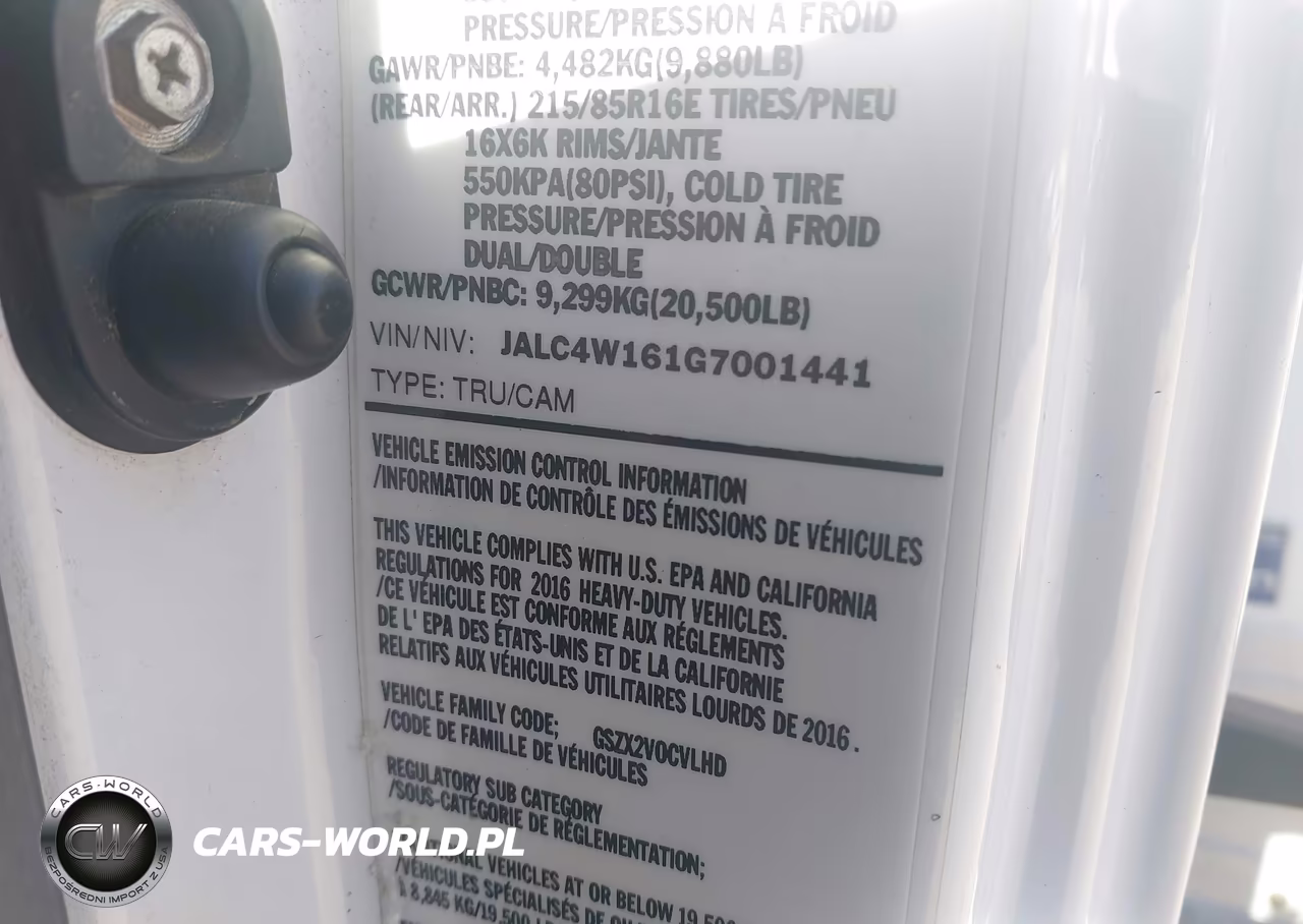 2016 Isuzu Npr Dsl Reg At VIN:JALC4W161G7001441 - 8