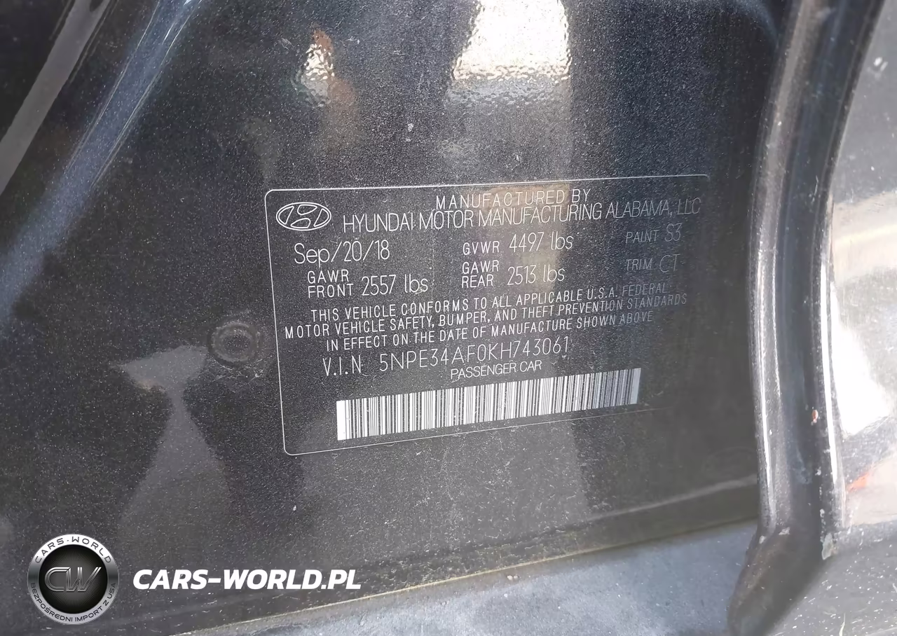 2019 Hyundai Sonata Sel VIN:5NPE34AF0KH743061 - 9