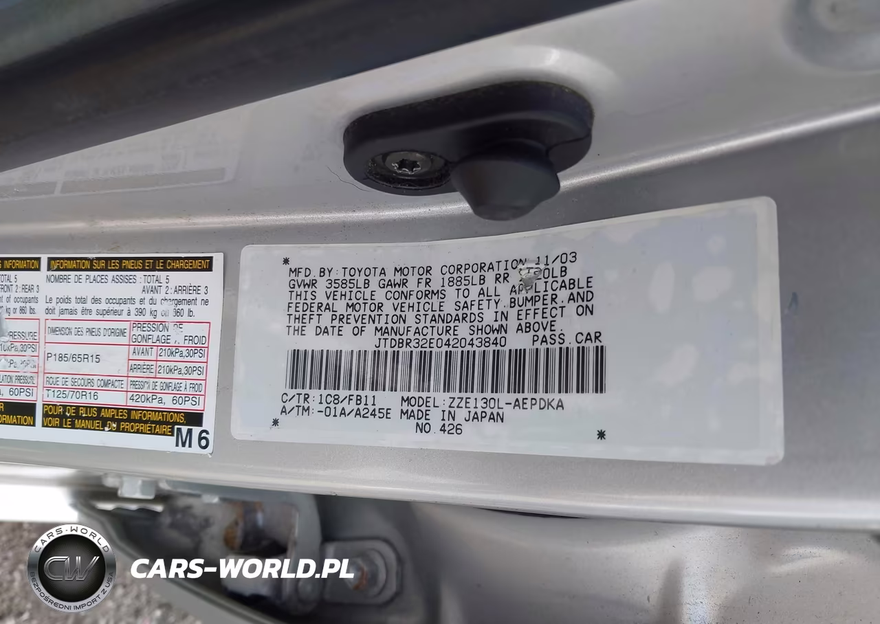 2004 Toyota Corolla Ce VIN:JTDBR32E042043840 - 9