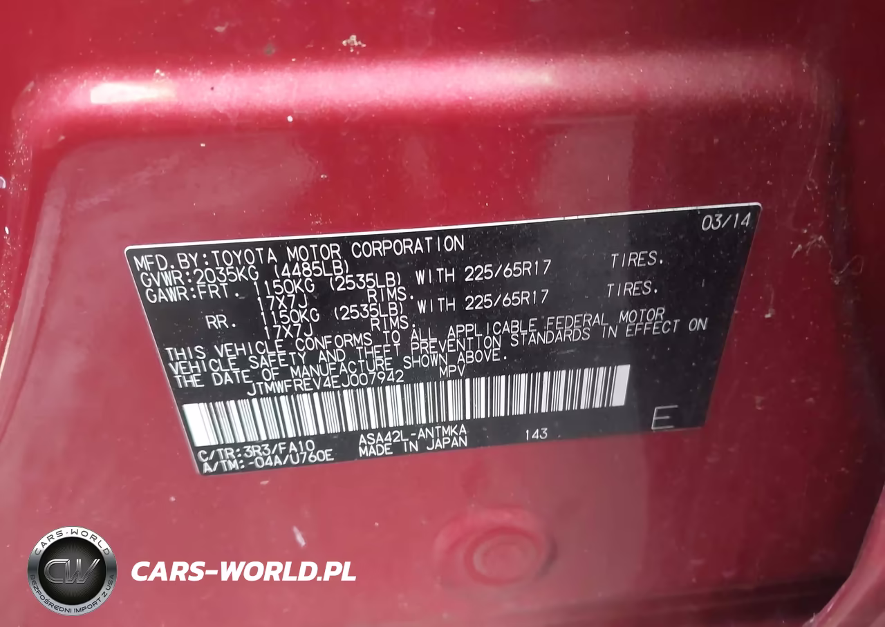 2014 Toyota Rav4 Xle VIN:JTMWFREV4EJ007942 - 9