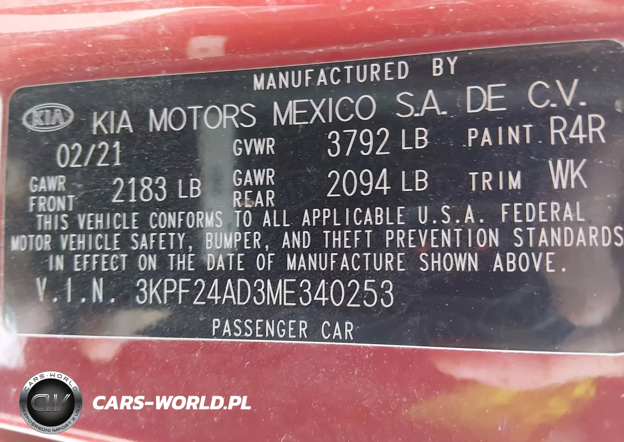 2021 KIA FORTE FE VIN:3KPF24AD3ME340253 - 9