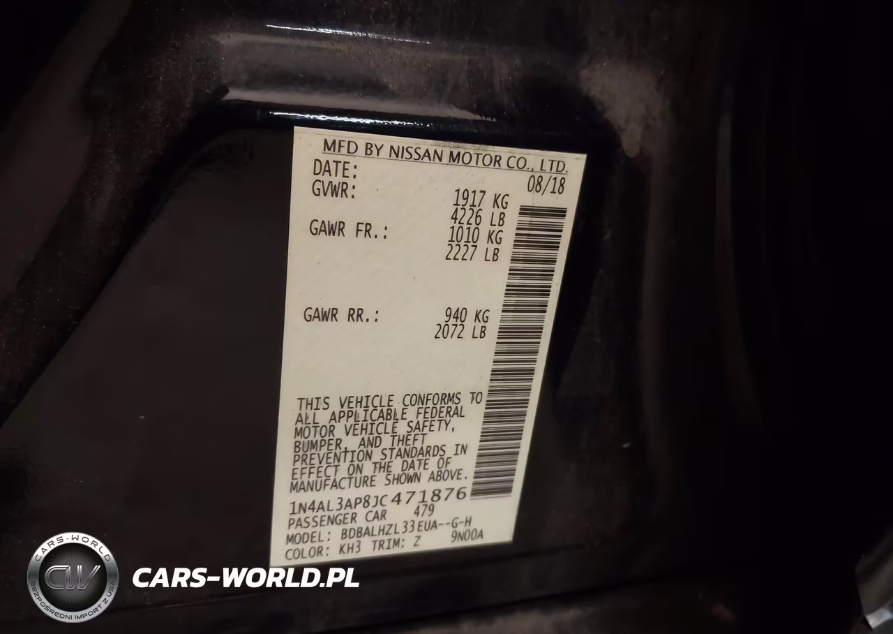 2018 Nissan Altima 2.5 Sr VIN:1N4AL3AP8JC471876 - 9