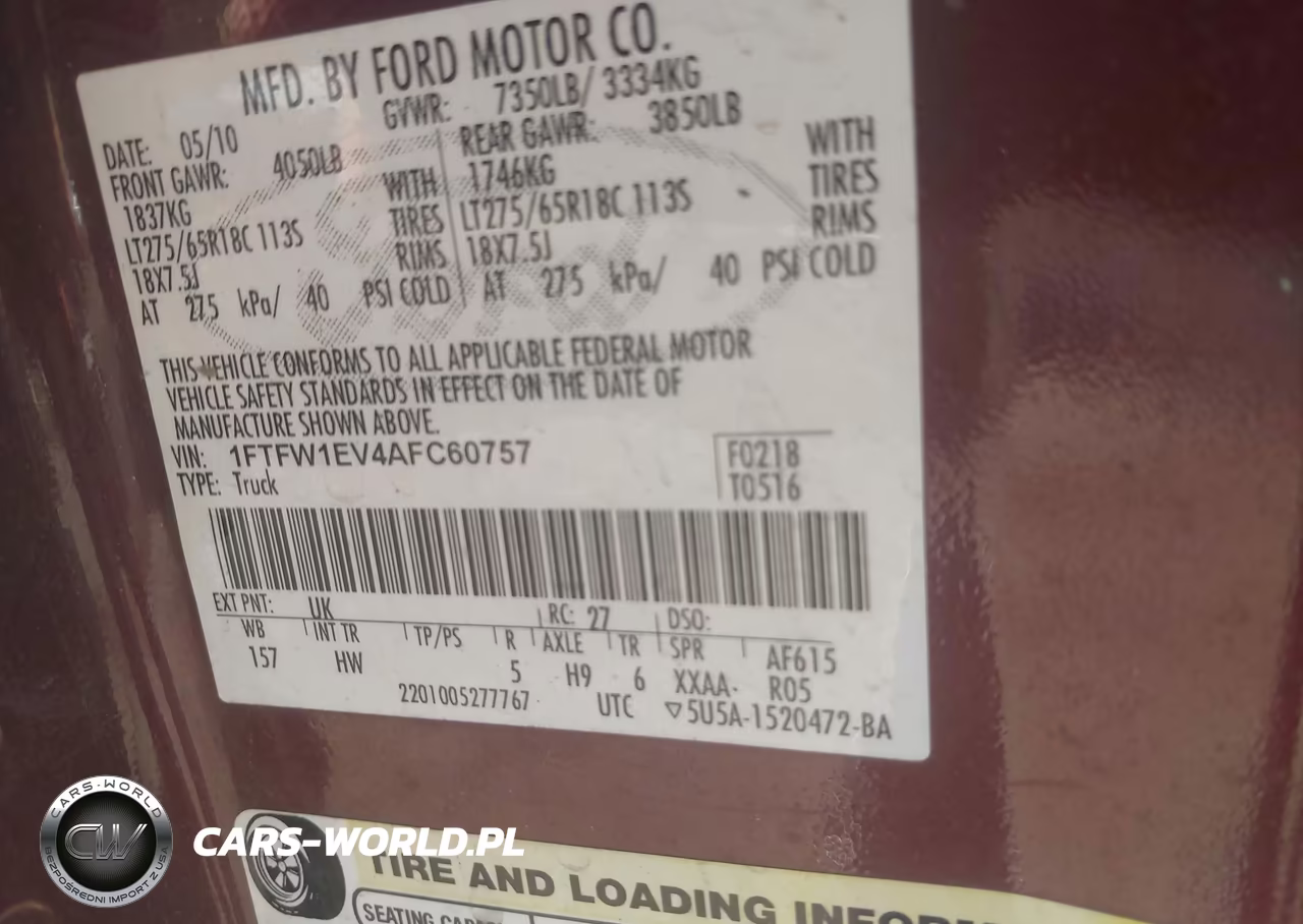 2010 Ford F-150 Fx4-Harley-Davidson-King Ranch-Lariat-Platinum-Xl-Xlt VIN:1FTFW1EV4AFC60757 - 9
