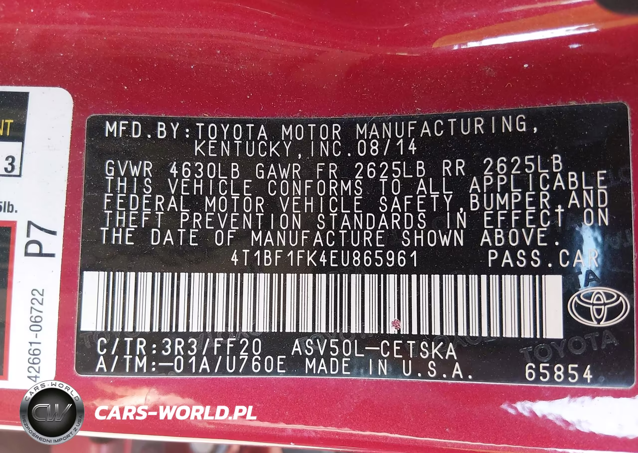 2014 Toyota Camry Se VIN:4T1BF1FK4EU865961 - 9