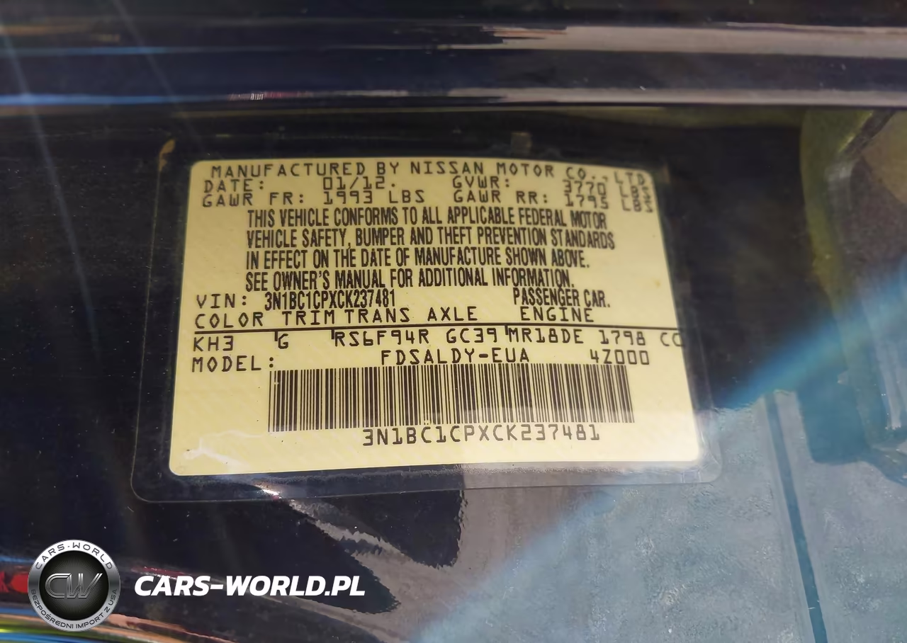 2012 Nissan Versa 1.8 S VIN:3N1BC1CPXCK237481 - 9