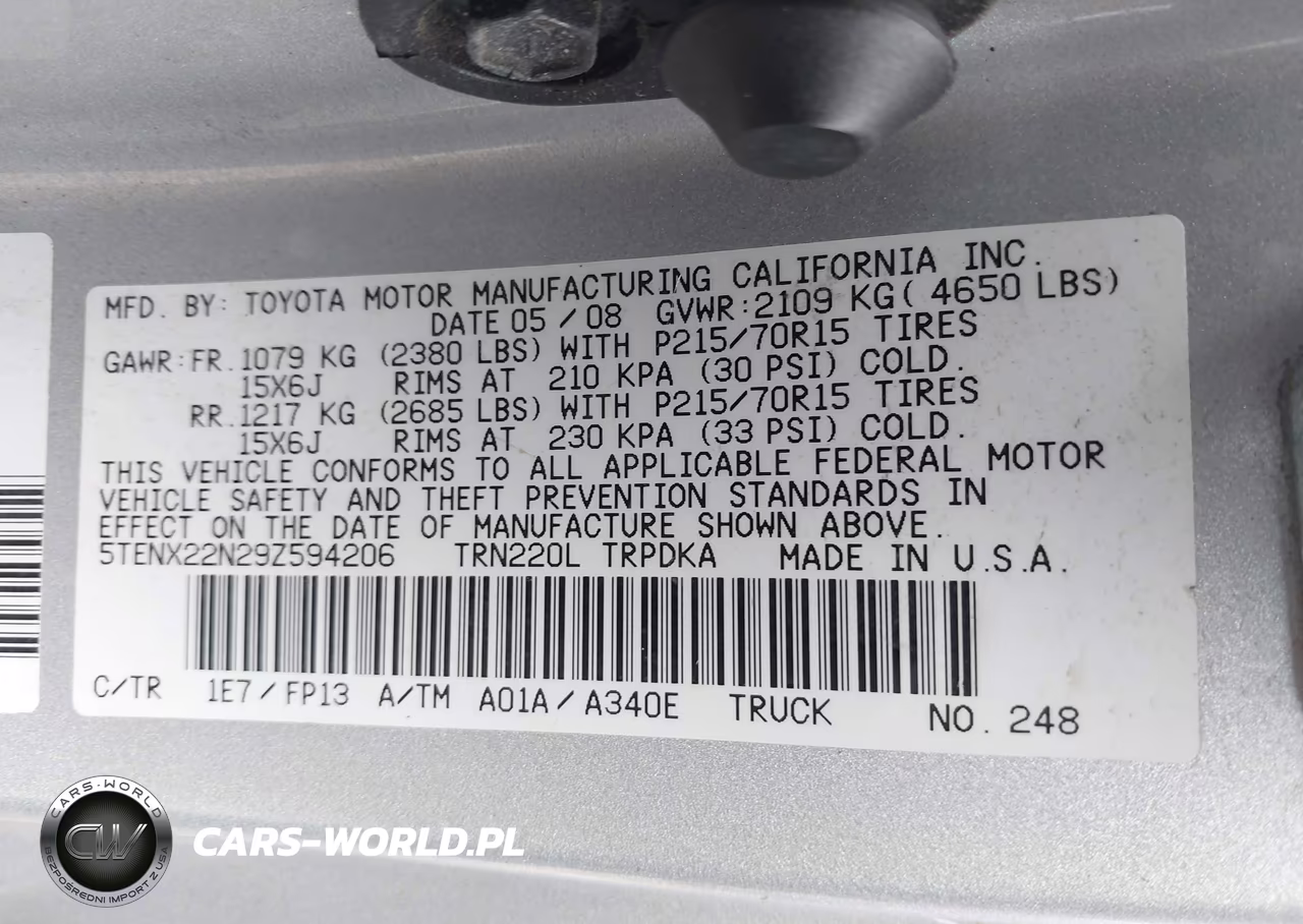 2009 Toyota Tacoma VIN:5TENX22N29Z594206 - 9