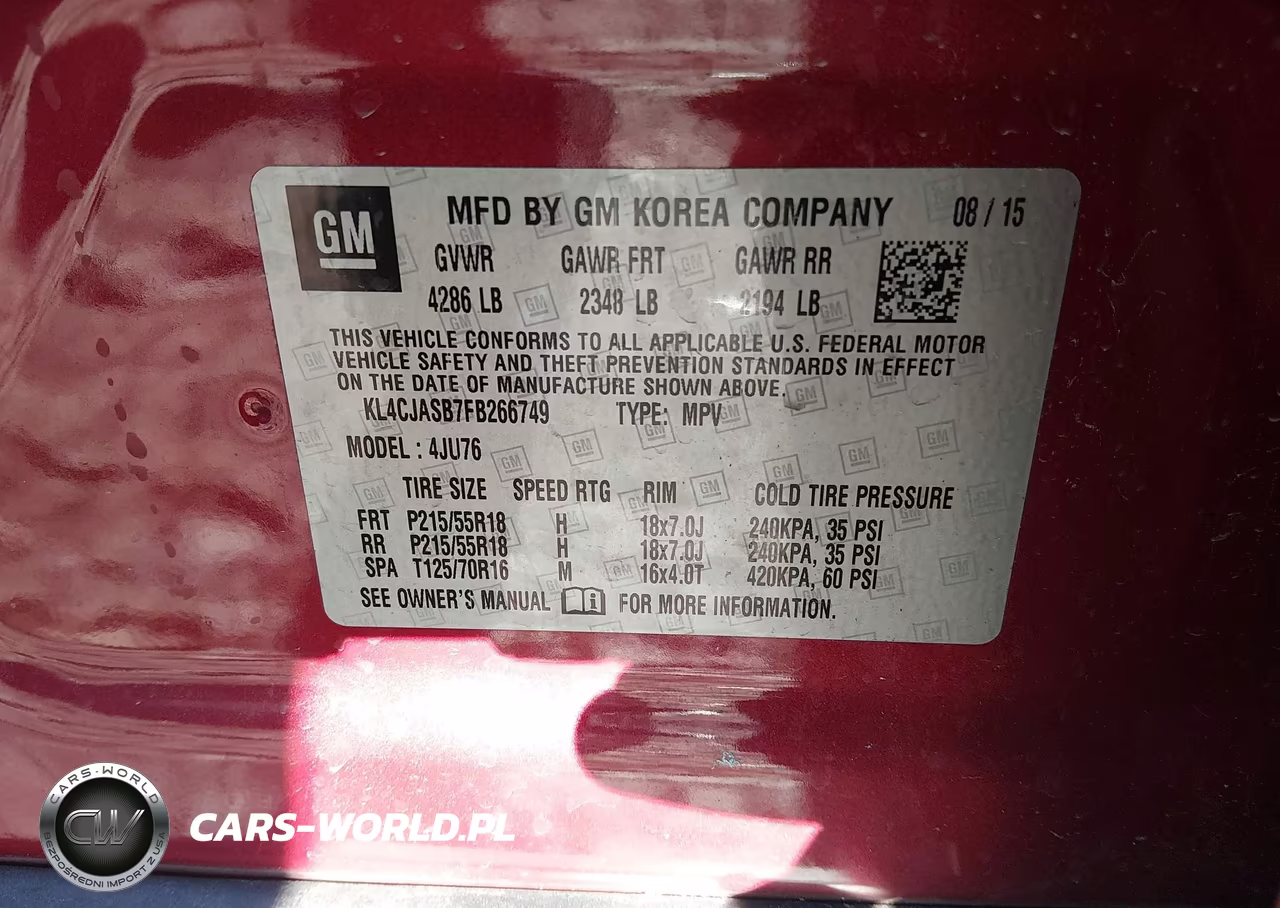 2015 Buick Encore VIN:KL4CJASB7FB266749 - 9