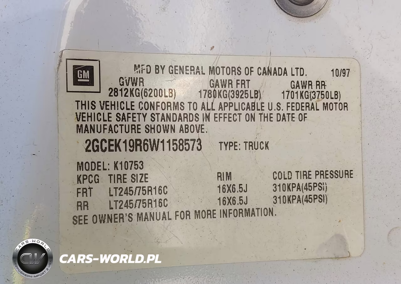 1998 Chevrolet K1500 Fleetside VIN:2GCEK19R6W1158573 - 9
