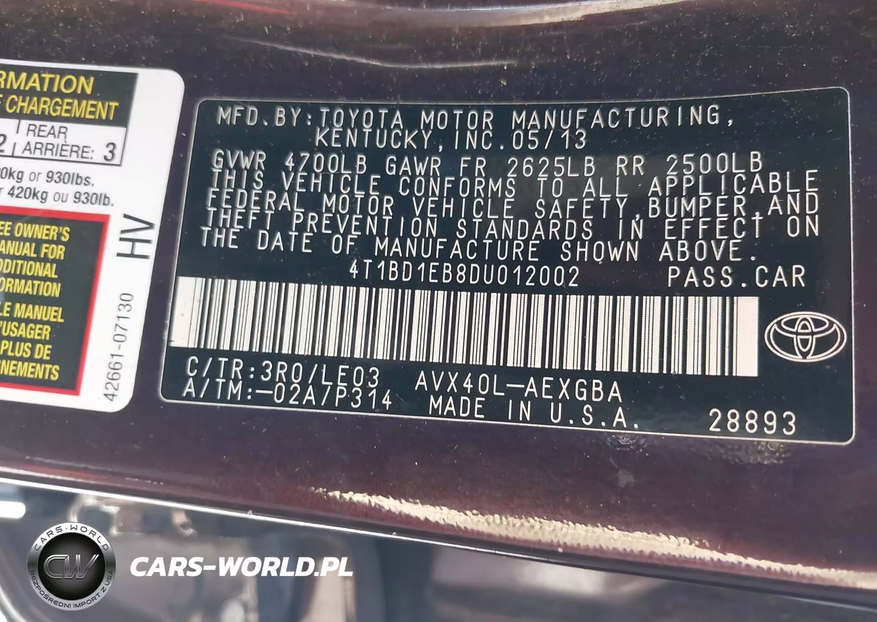 2013 Toyota Avalon Hybrid Xle Touring VIN:4T1BD1EB8DU012002 - 9