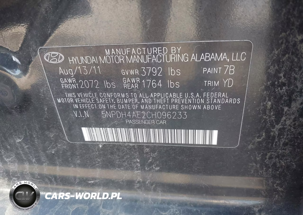 2012 Hyundai Elantra Gls VIN:5NPDH4AE2CH096233 - 9