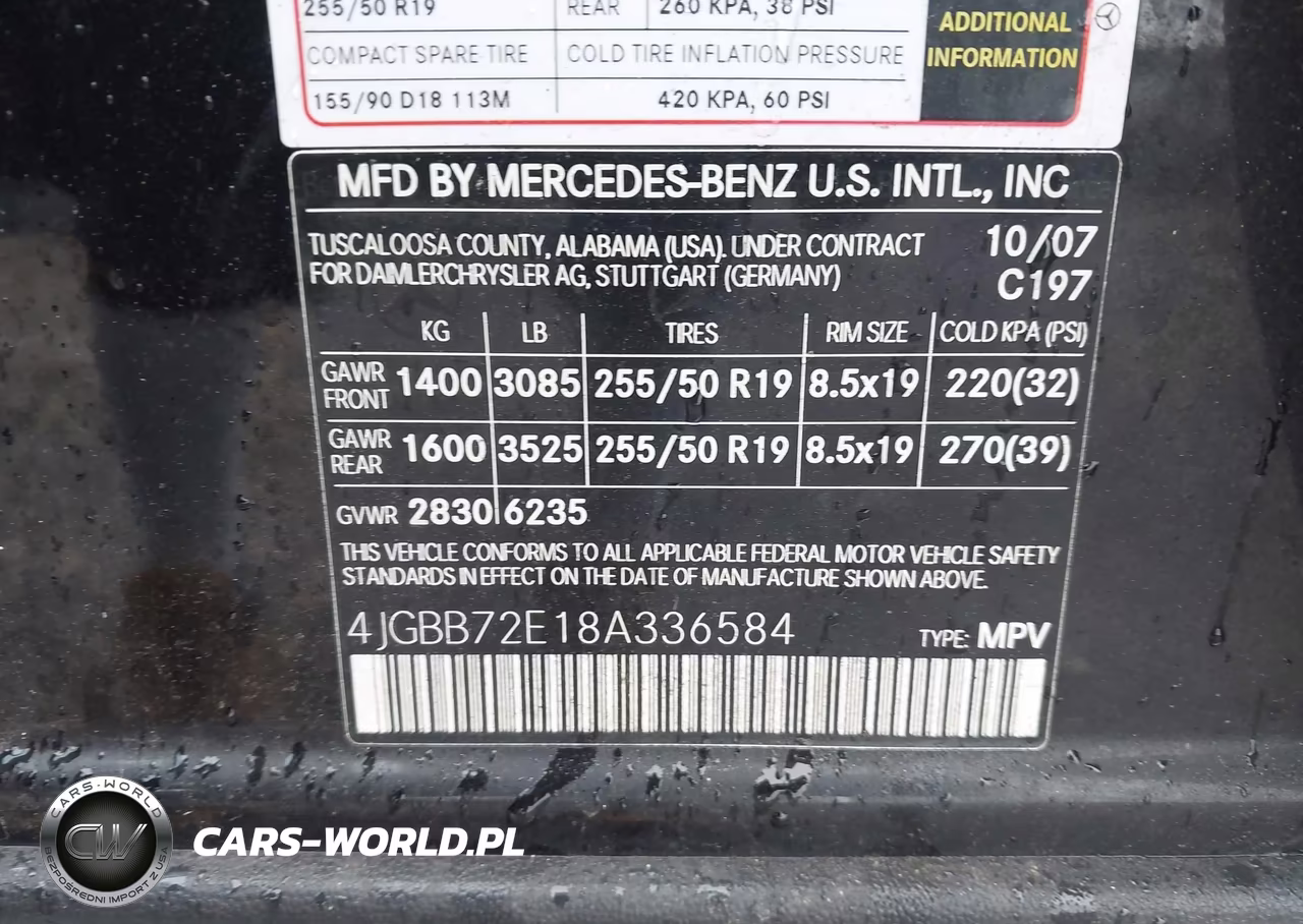 2008 Mercedes-Benz Ml 550 4Matic VIN:4JGBB72E18A336584 - 9