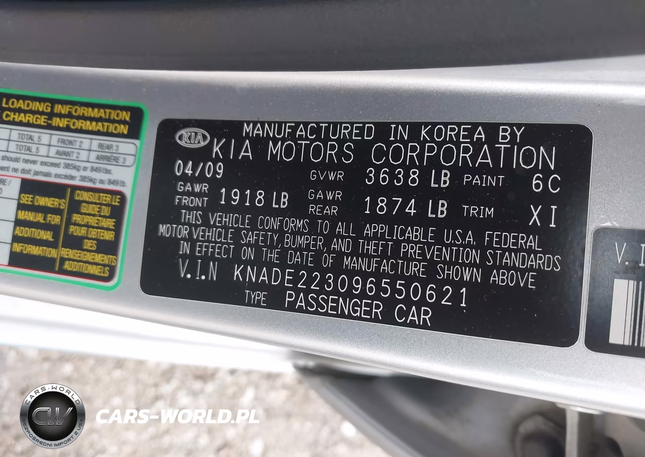 2009 Kia Rio Lx VIN:KNADE223096550621 - 9