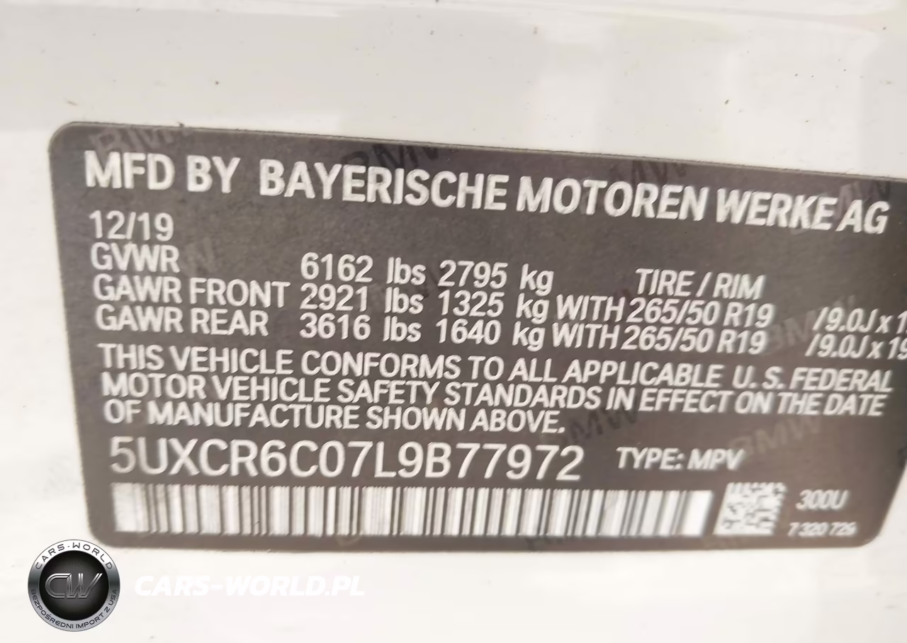 2020 BMW X5 xDrive40I VIN:5UXCR6C07L9B77972 - 9