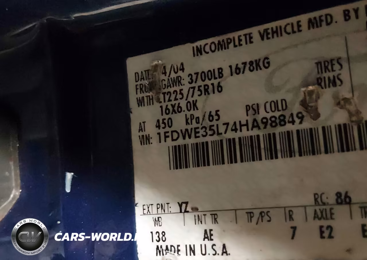 2004 Ford E-350 Cutaway Standard VIN:1FDWE35L74HA98849 - 8
