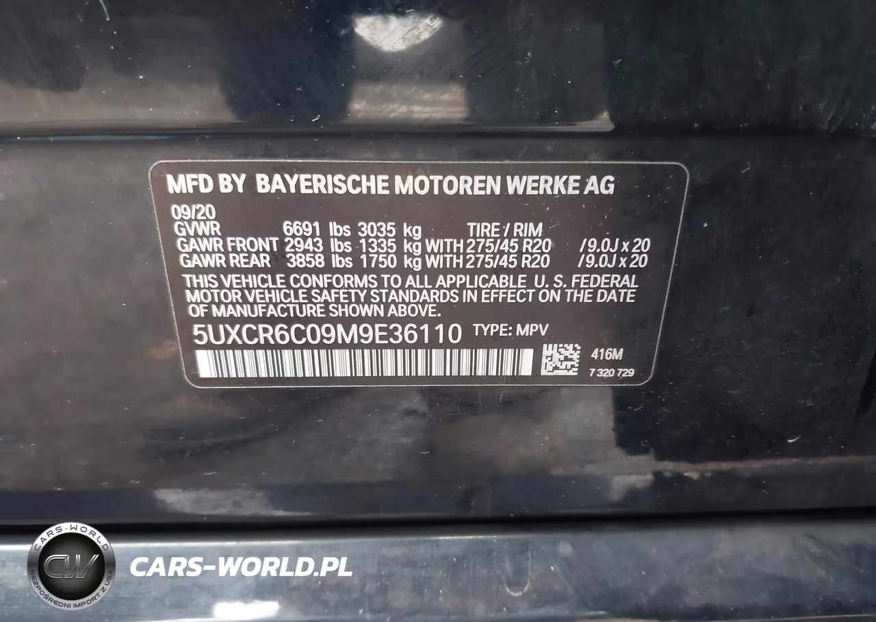 2021 BMW X5 xDrive40I VIN:5UXCR6C09M9E36110 - 9