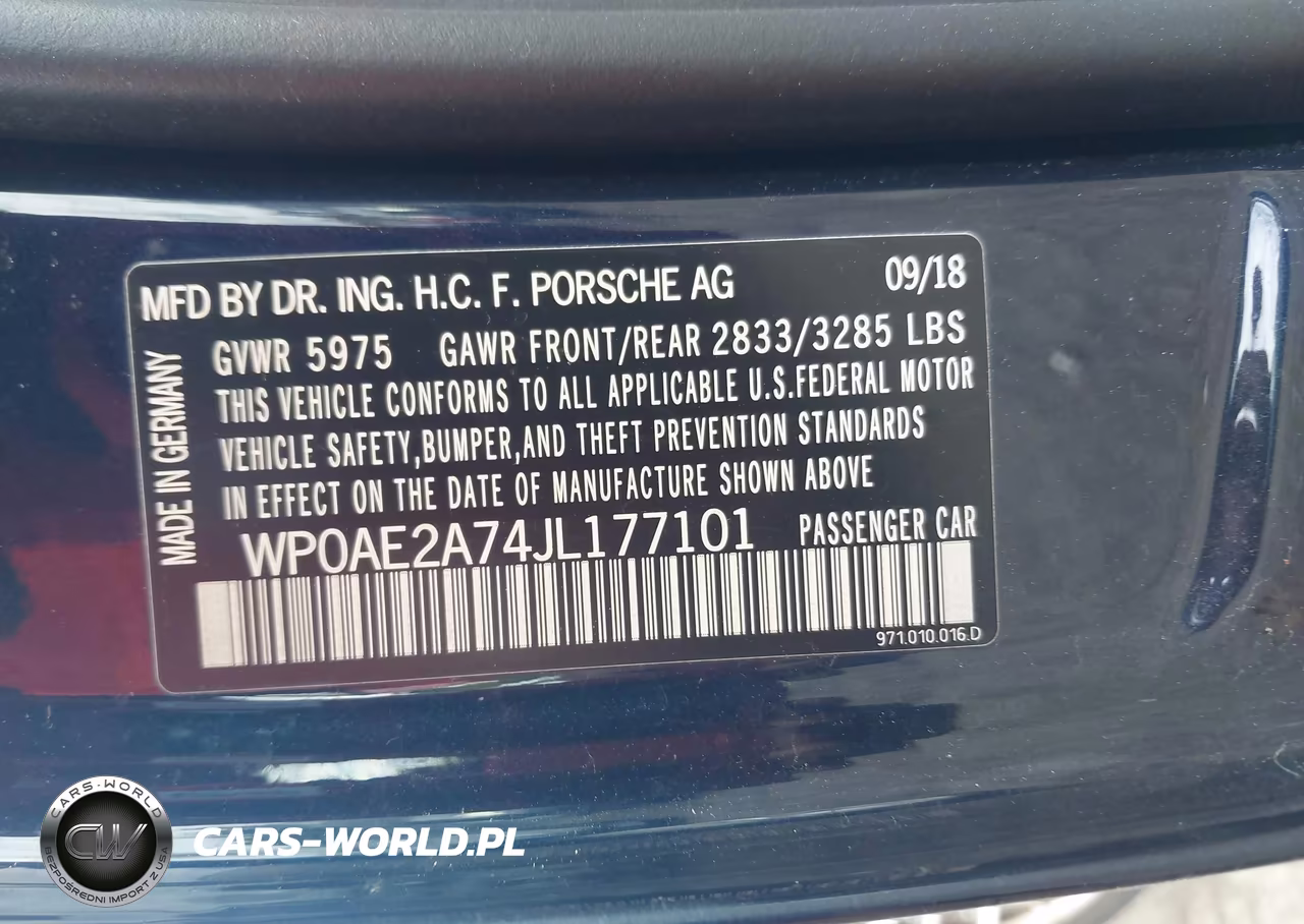 2018 Porsche Panamera E-Hybrid 4 VIN:WP0AE2A74JL177101 - 9