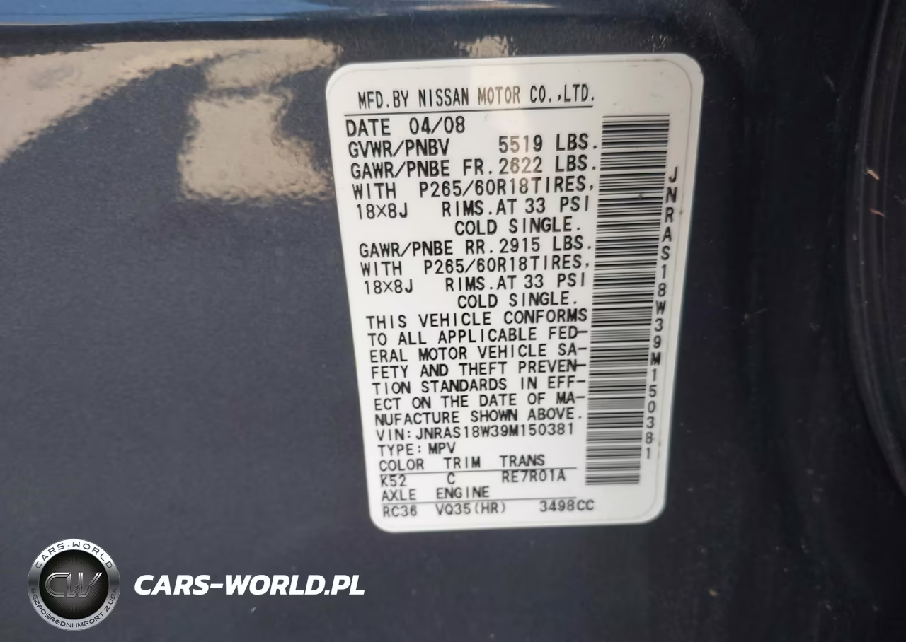 2009 Infiniti Fx35 VIN:JNRAS18W39M150381 - 9