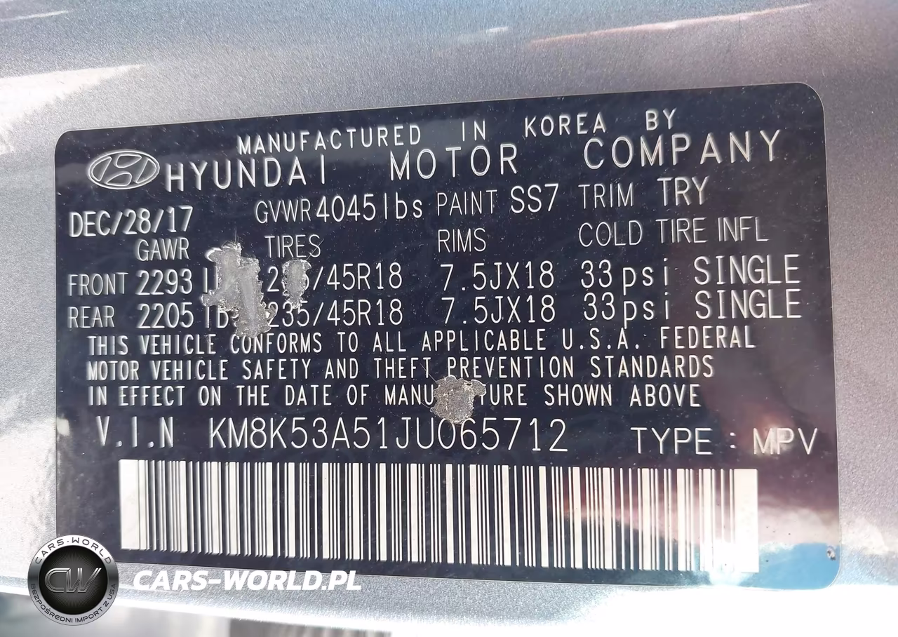 2018 Hyundai Kona Ultimate VIN:KM8K53A51JU065712 - 9