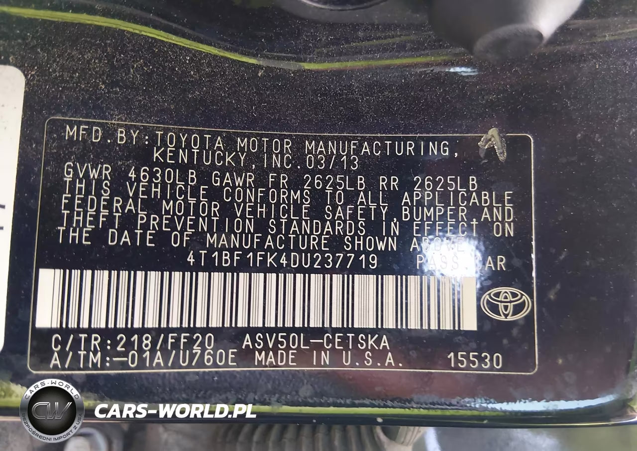 2013 Toyota Camry Se VIN:4T1BF1FK4DU237719 - 9