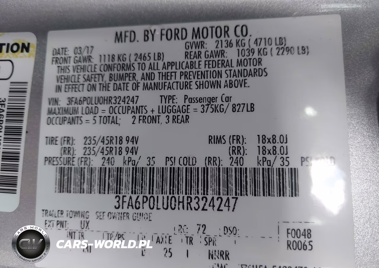 2017 Ford Fusion Hybrid Se VIN:3FA6P0LU0HR324247 - 9
