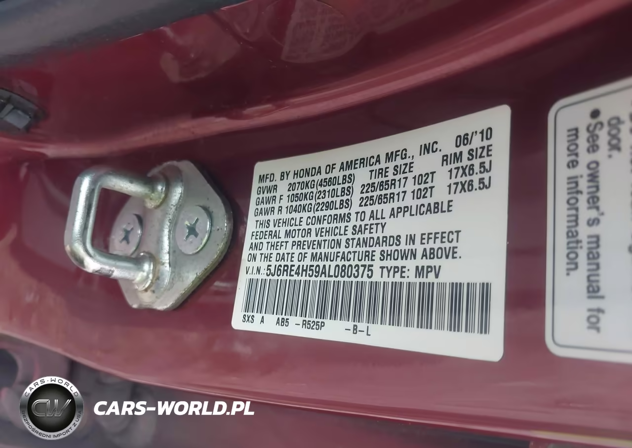 2010 Honda Cr-V Ex VIN:5J6RE4H59AL080375 - 9