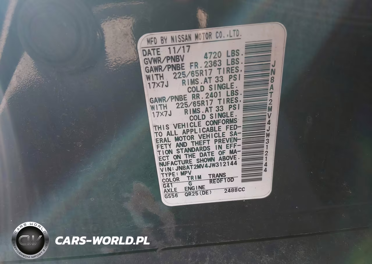 2018 Nissan Rogue Sv VIN:JN8AT2MV4JW312144 - 9