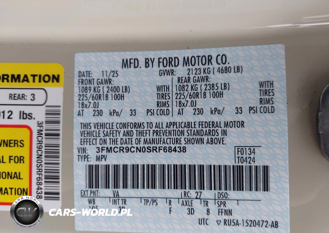 2025 Ford Bronco Sport Outer Banks VIN:3FMCR9CN0SRF68438 - 9