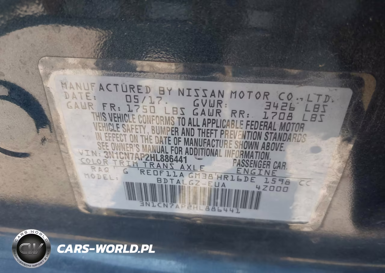 2017 Nissan Versa 1.6 Sl VIN:3N1CN7AP2HL886441 - 9