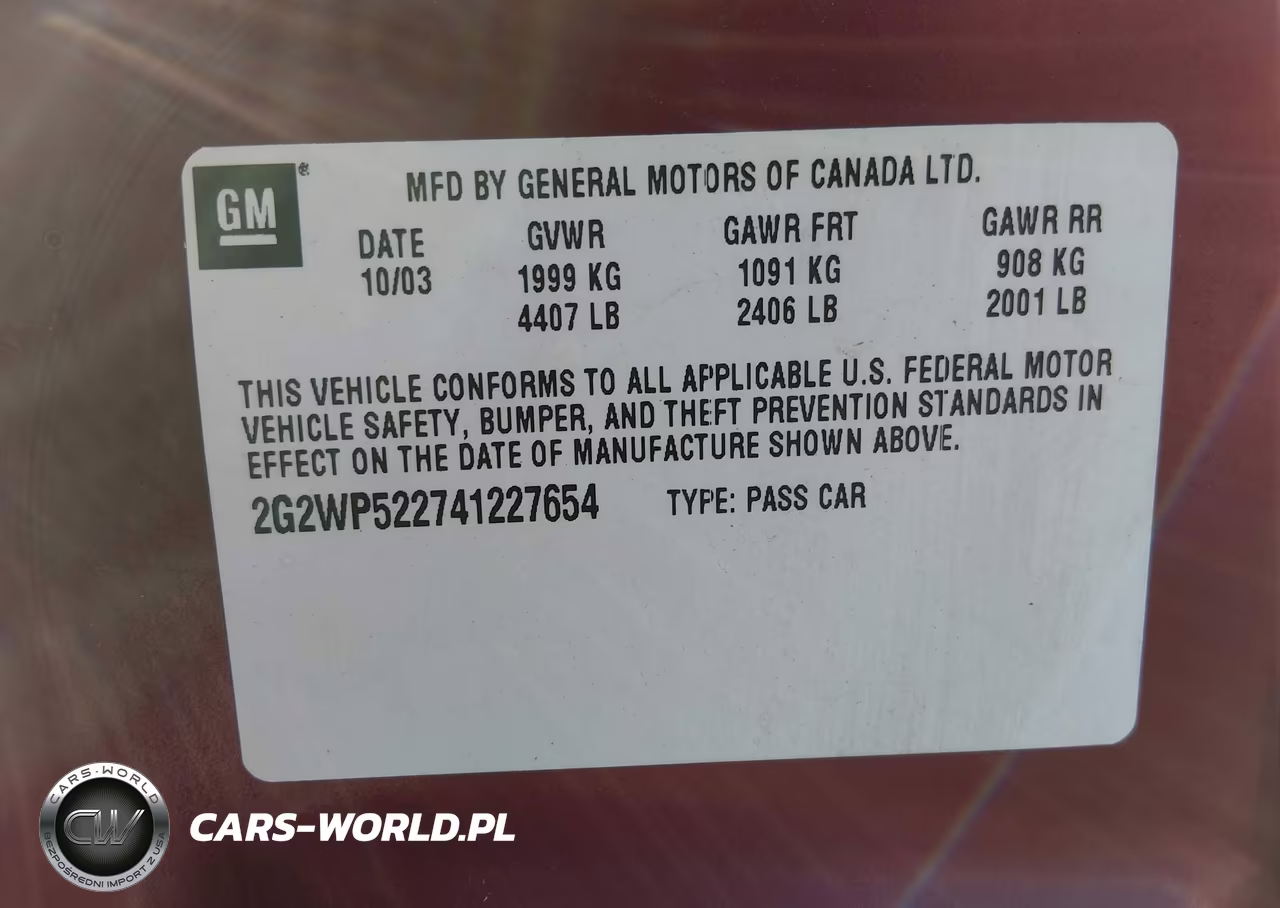 2004 Pontiac Grand Prix Gt1 VIN:2G2WP522741227654 - 9