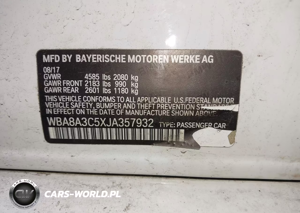 2018 BMW 320I xDrive VIN:WBA8A3C5XJA357932 - 9
