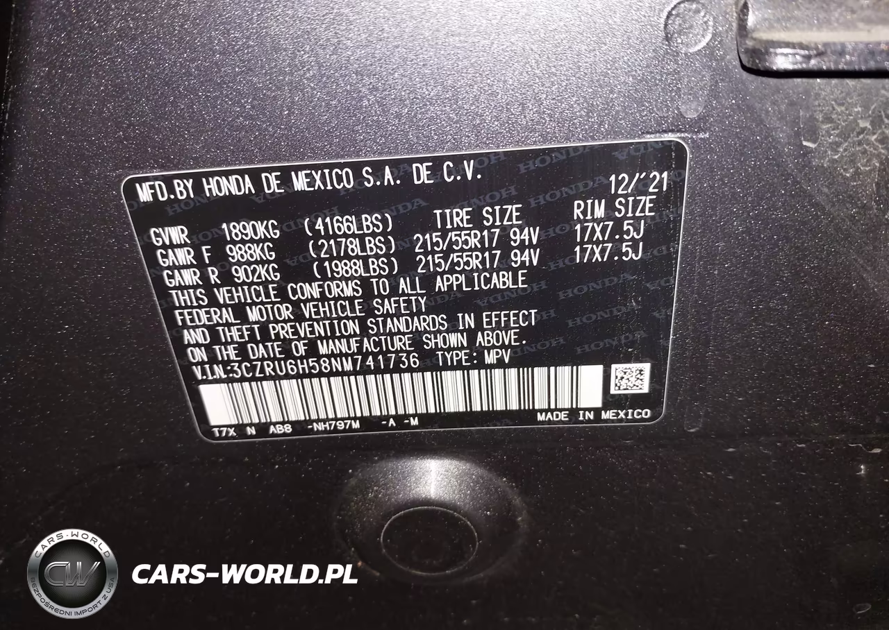 2022 Honda Hr-V Awd Ex VIN:3CZRU6H58NM741736 - 9