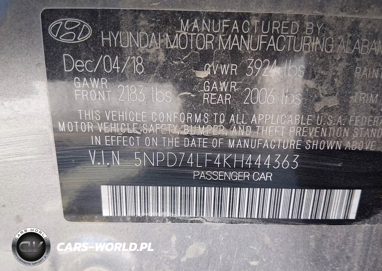 2019 Hyundai Elantra Se VIN:5NPD74LF4KH444363 - 9