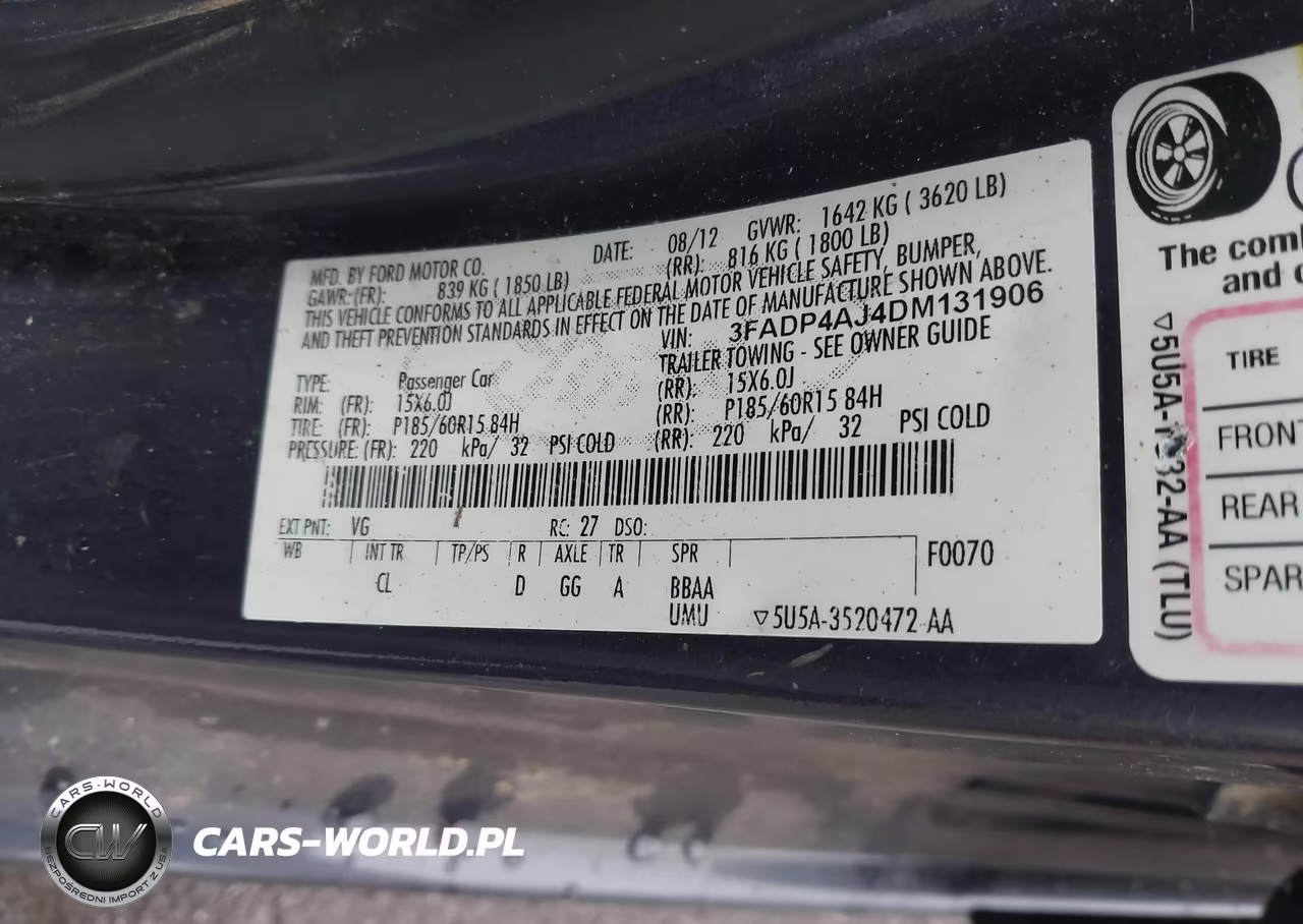 2013 Ford Fiesta S VIN:3FADP4AJ4DM131906 - 9