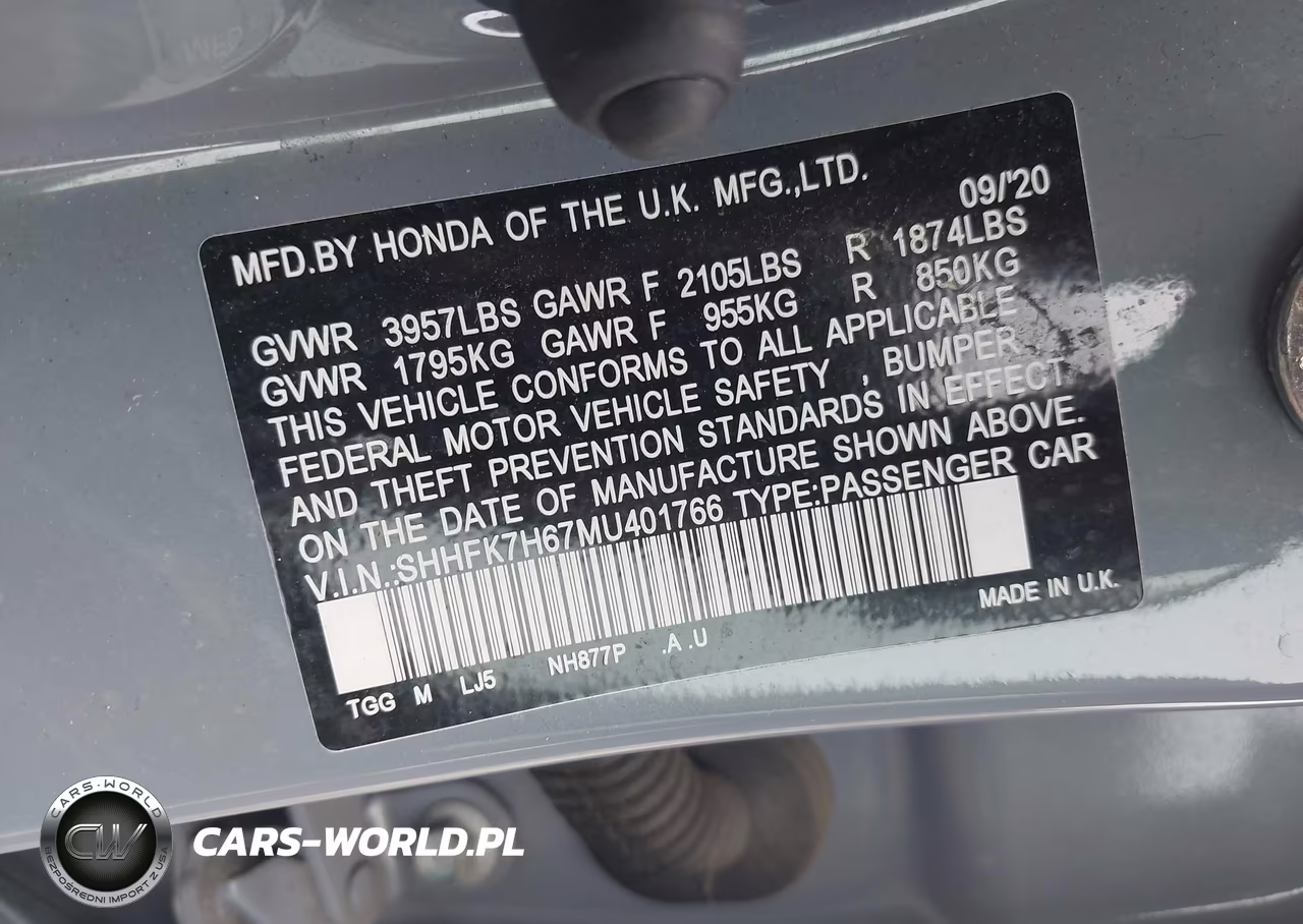 2021 Honda Civic Ex VIN:SHHFK7H67MU401766 - 9
