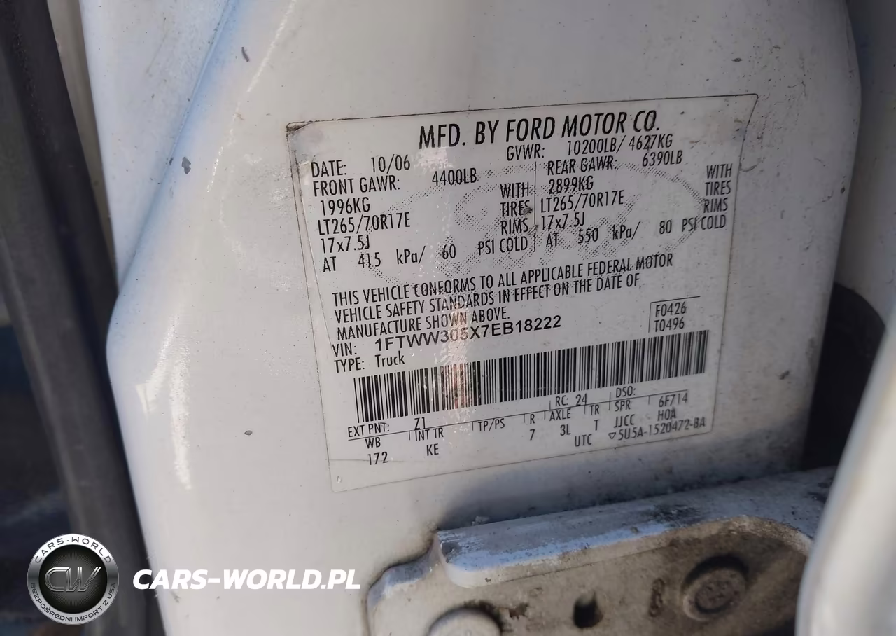 2007 Ford F-350 Lariat-Xl-Xlt VIN:1FTWW305X7EB18222 - 8