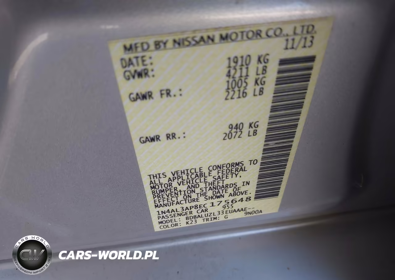 2014 Nissan Altima 2.5 Sv VIN:1N4AL3AP8EC175648 - 9