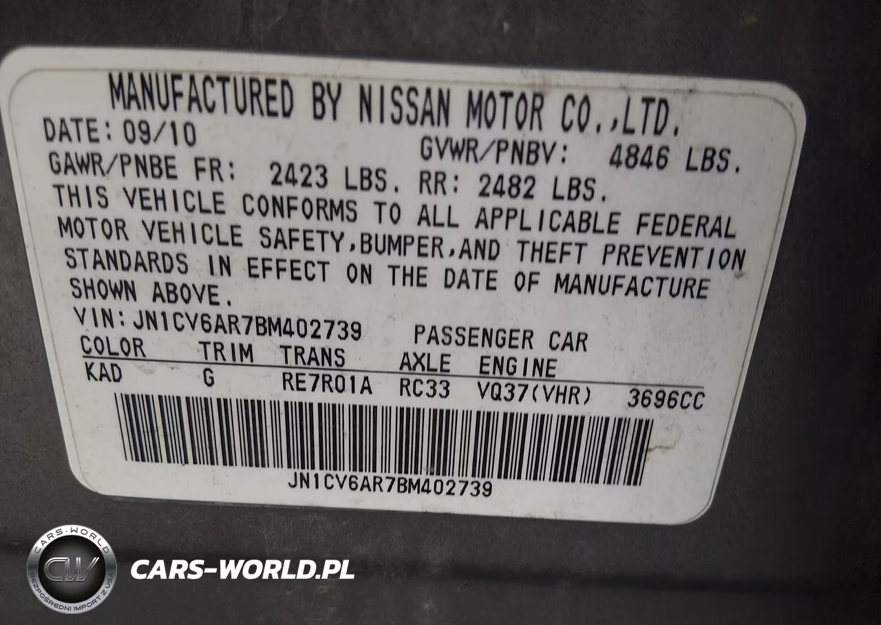 2011 Infiniti G37X VIN:JN1CV6AR7BM402739 - 9