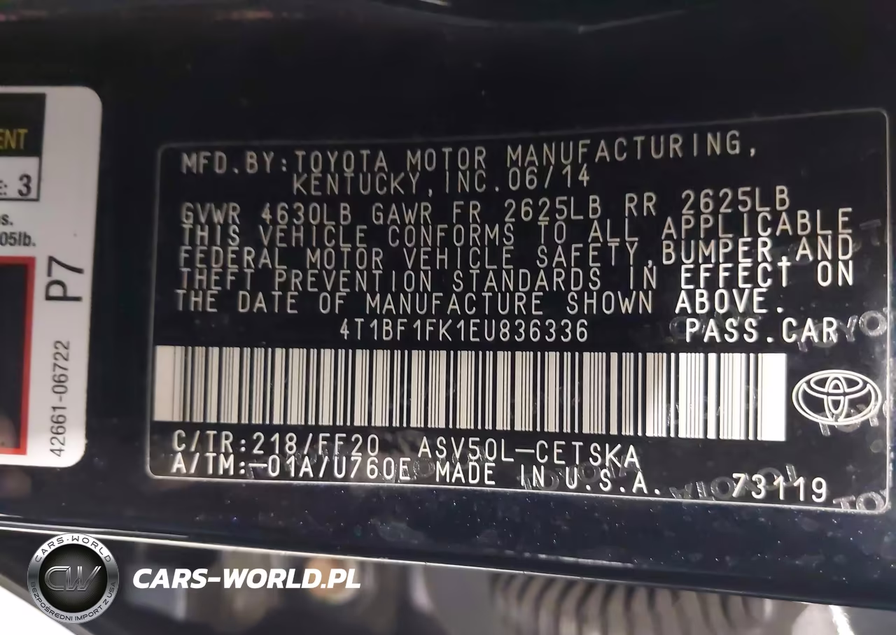 2014 Toyota Camry Se VIN:4T1BF1FK1EU836336 - 9