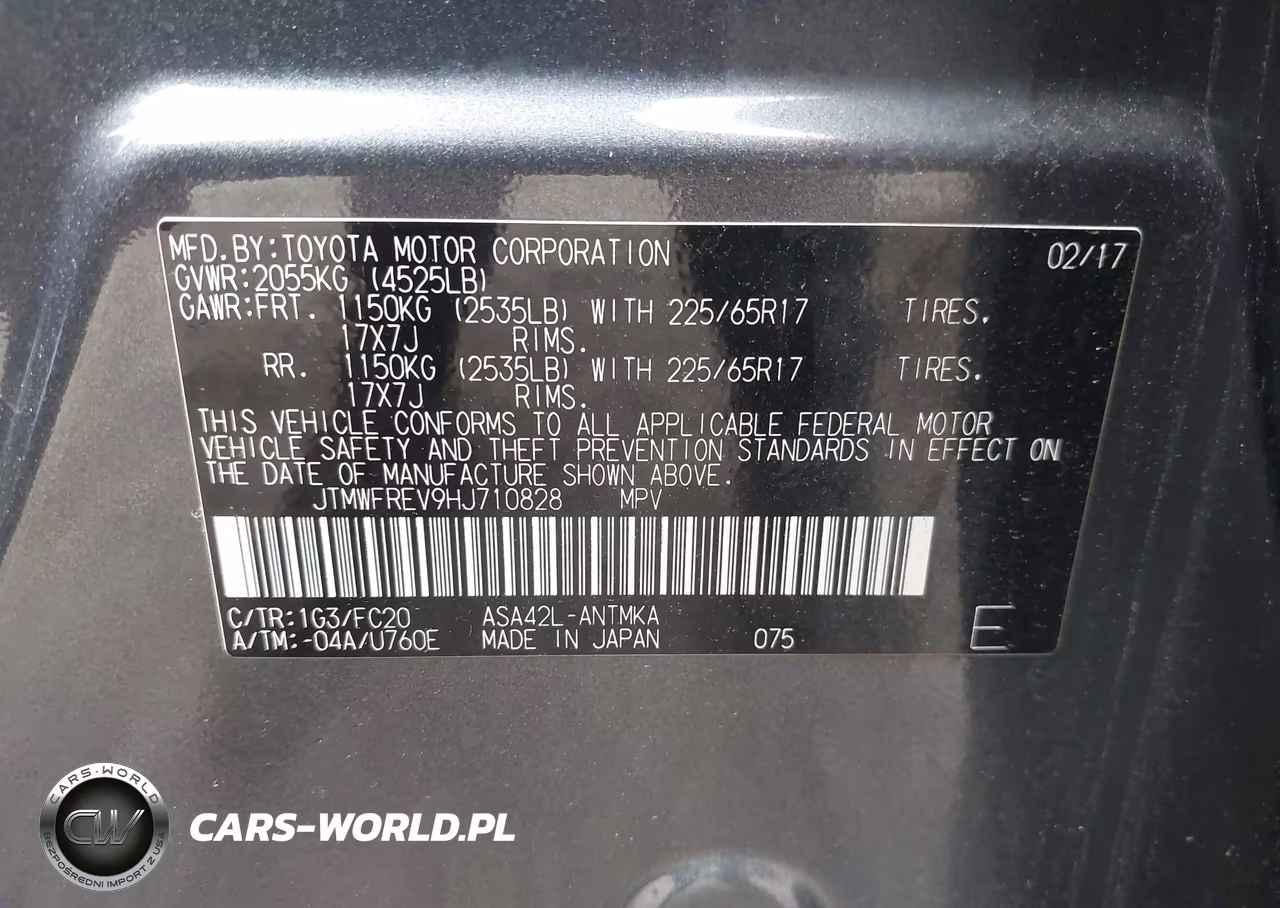 2017 Toyota Rav4 Xle VIN:JTMWFREV9HJ710828 - 9