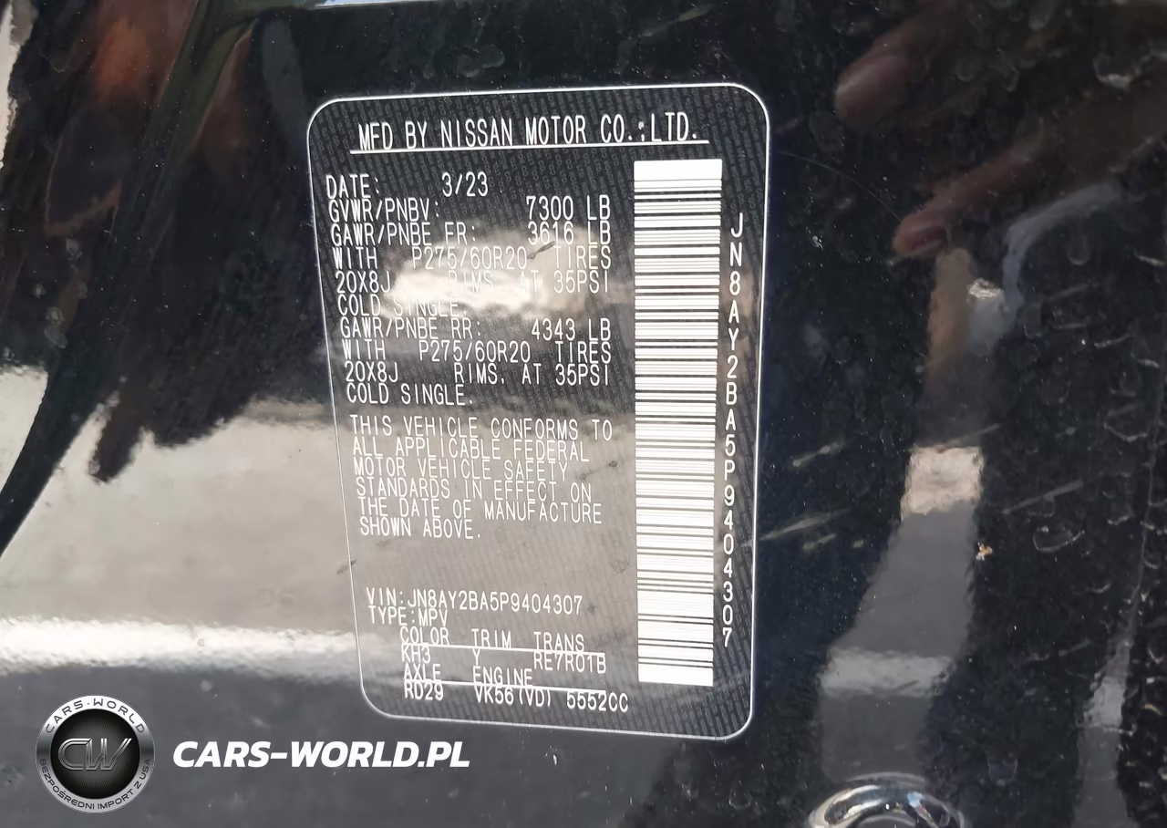2023 Nissan Armada Sl 2Wd VIN:JN8AY2BA5P9404307 - 9