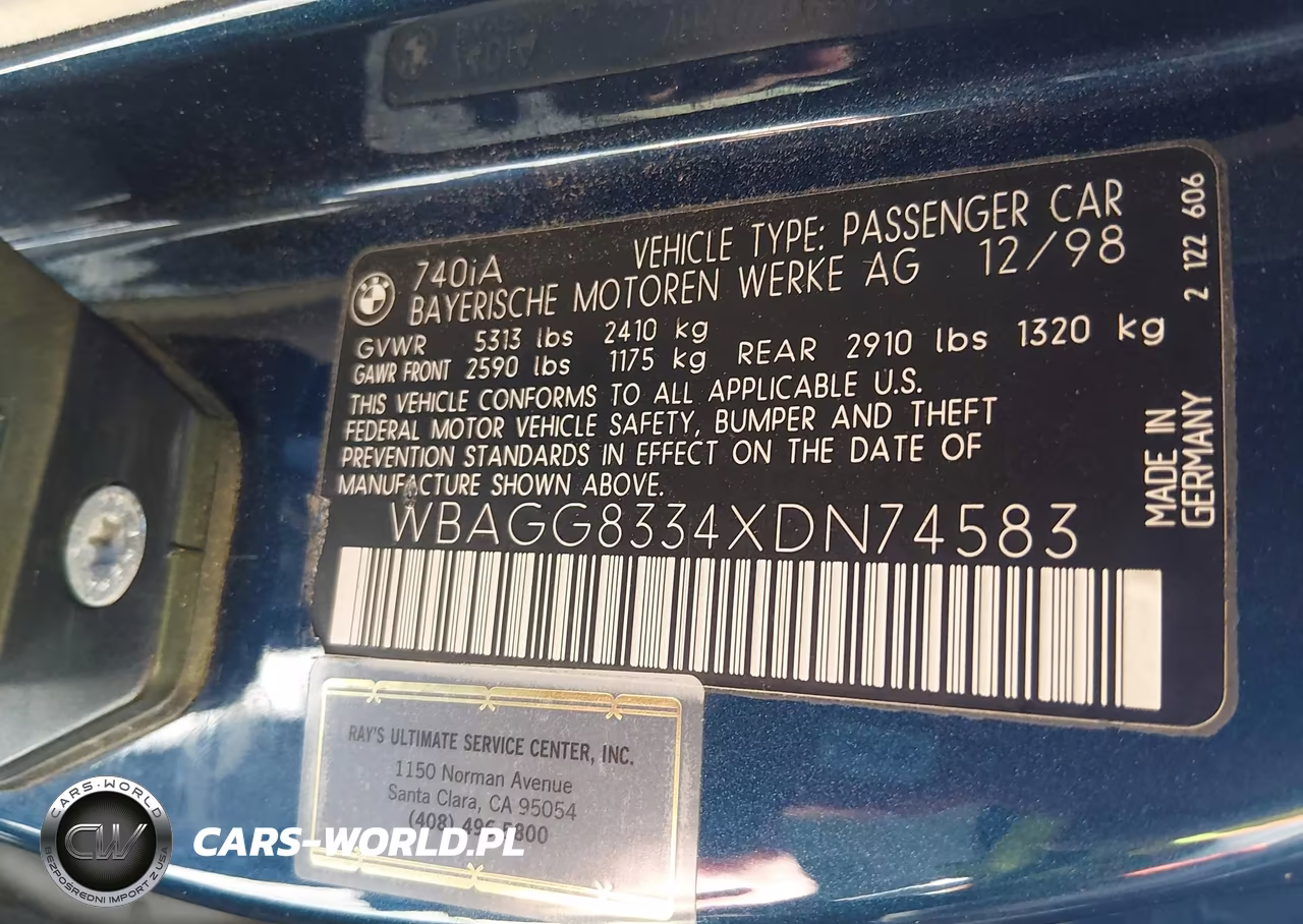 1999 BMW 740Ia VIN:WBAGG8334XDN74583 - 9