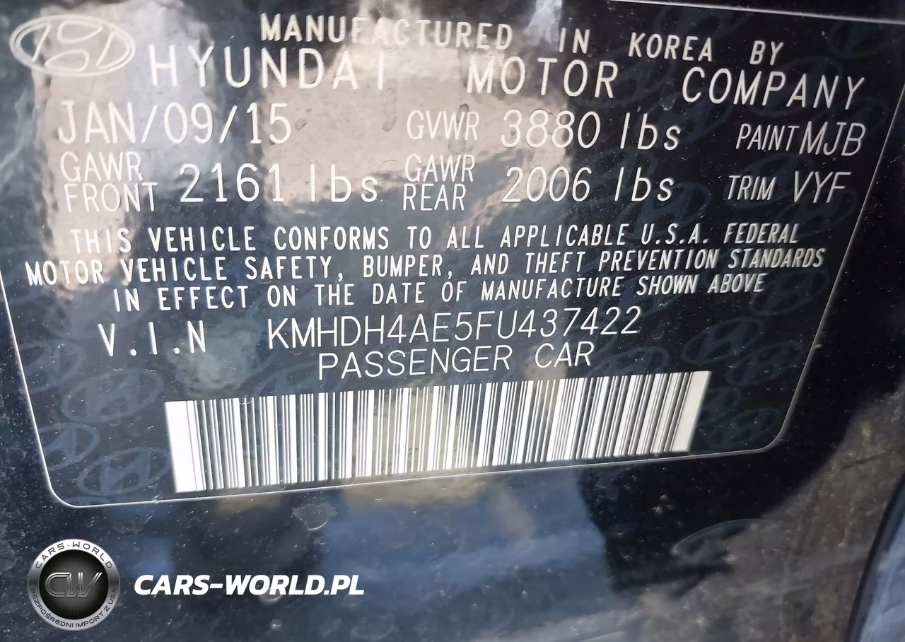 2015 Hyundai Elantra Se VIN:KMHDH4AE5FU437422 - 9