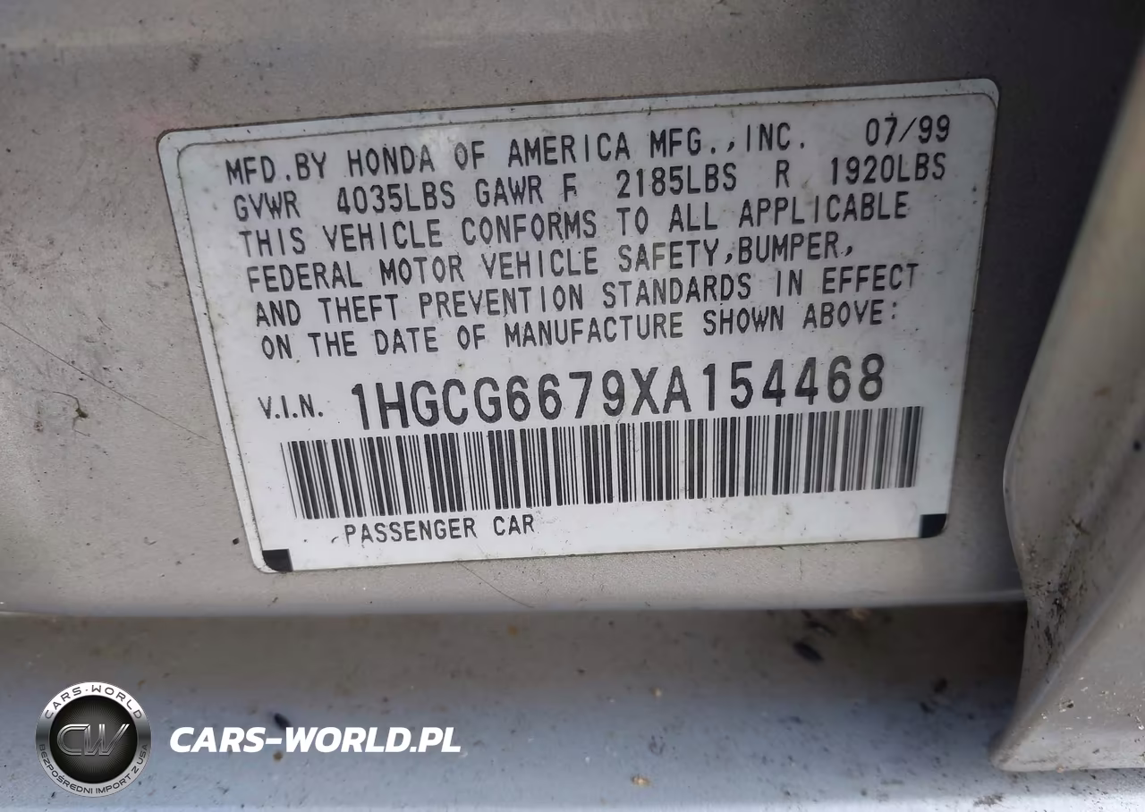 1999 Honda Accord Ex VIN:1HGCG6679XA154468 - 9