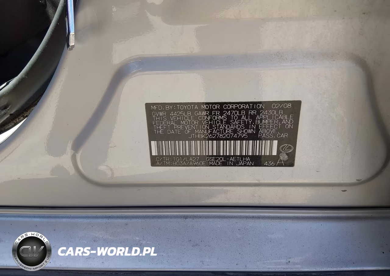 2008 Lexus Is 250 VIN:JTHBK262782074795 - 9