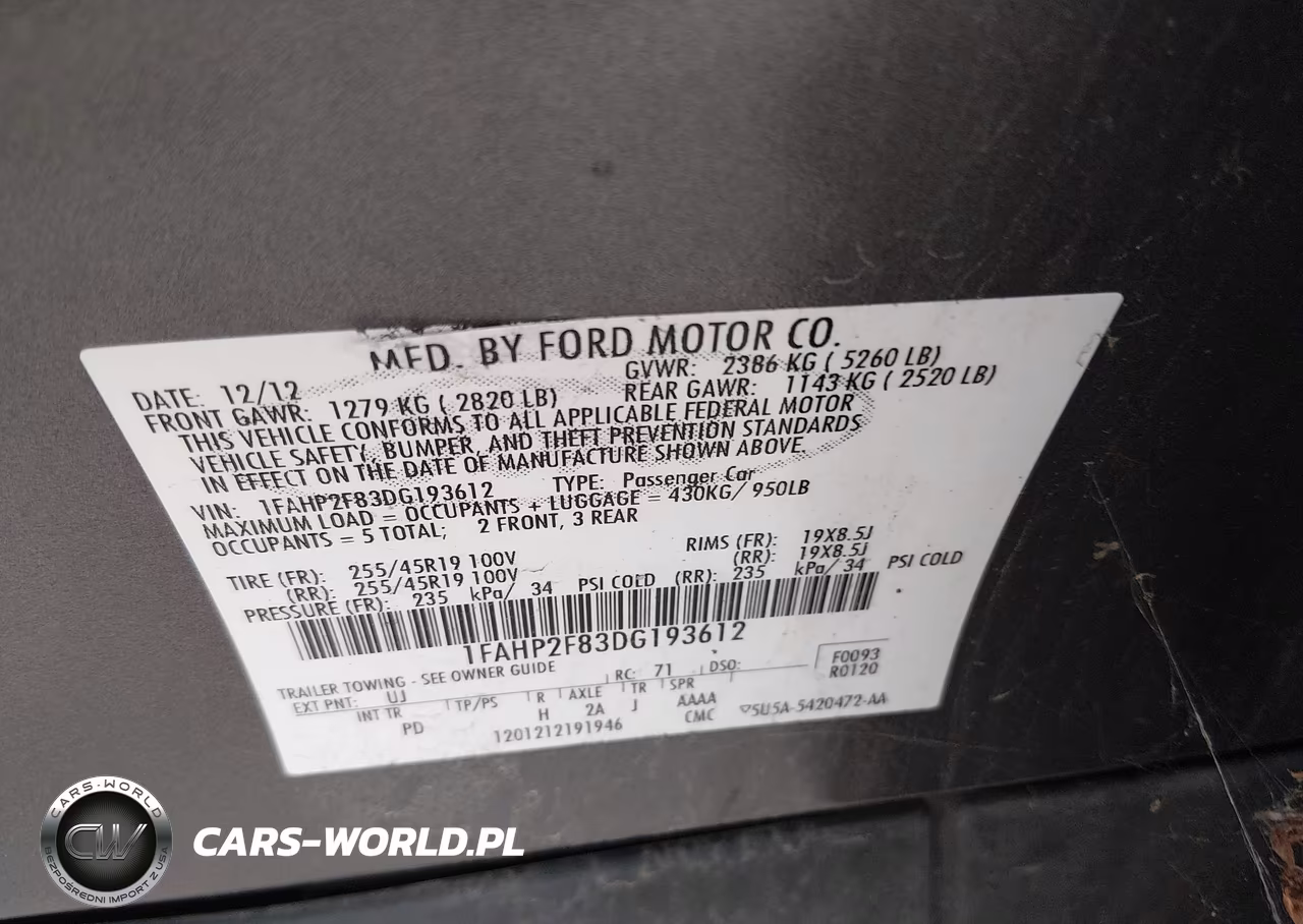 2013 Ford Taurus Limited VIN:1FAHP2F83DG193612 - 9