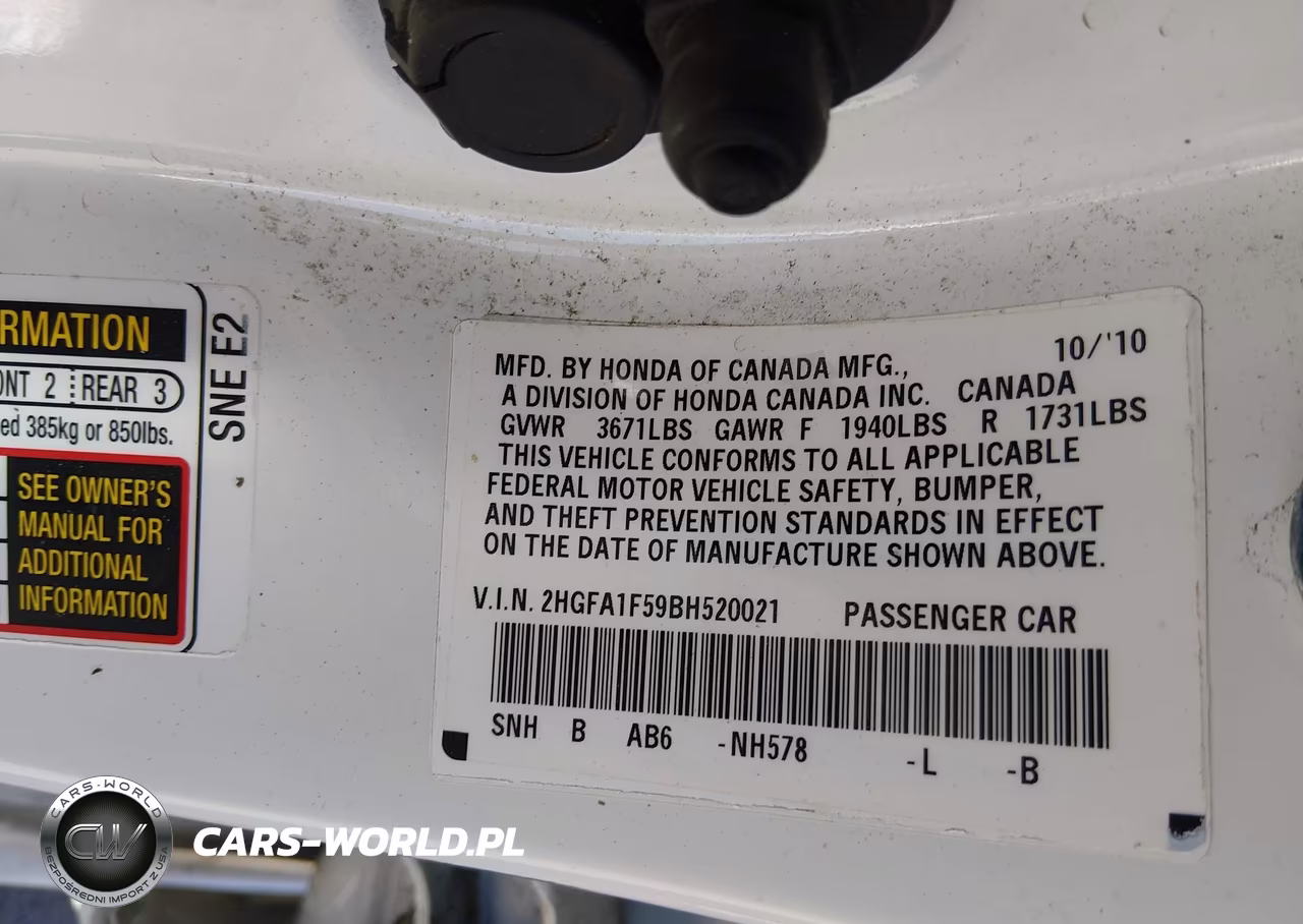 2011 Honda Civic Lx VIN:2HGFA1F59BH520021 - 9
