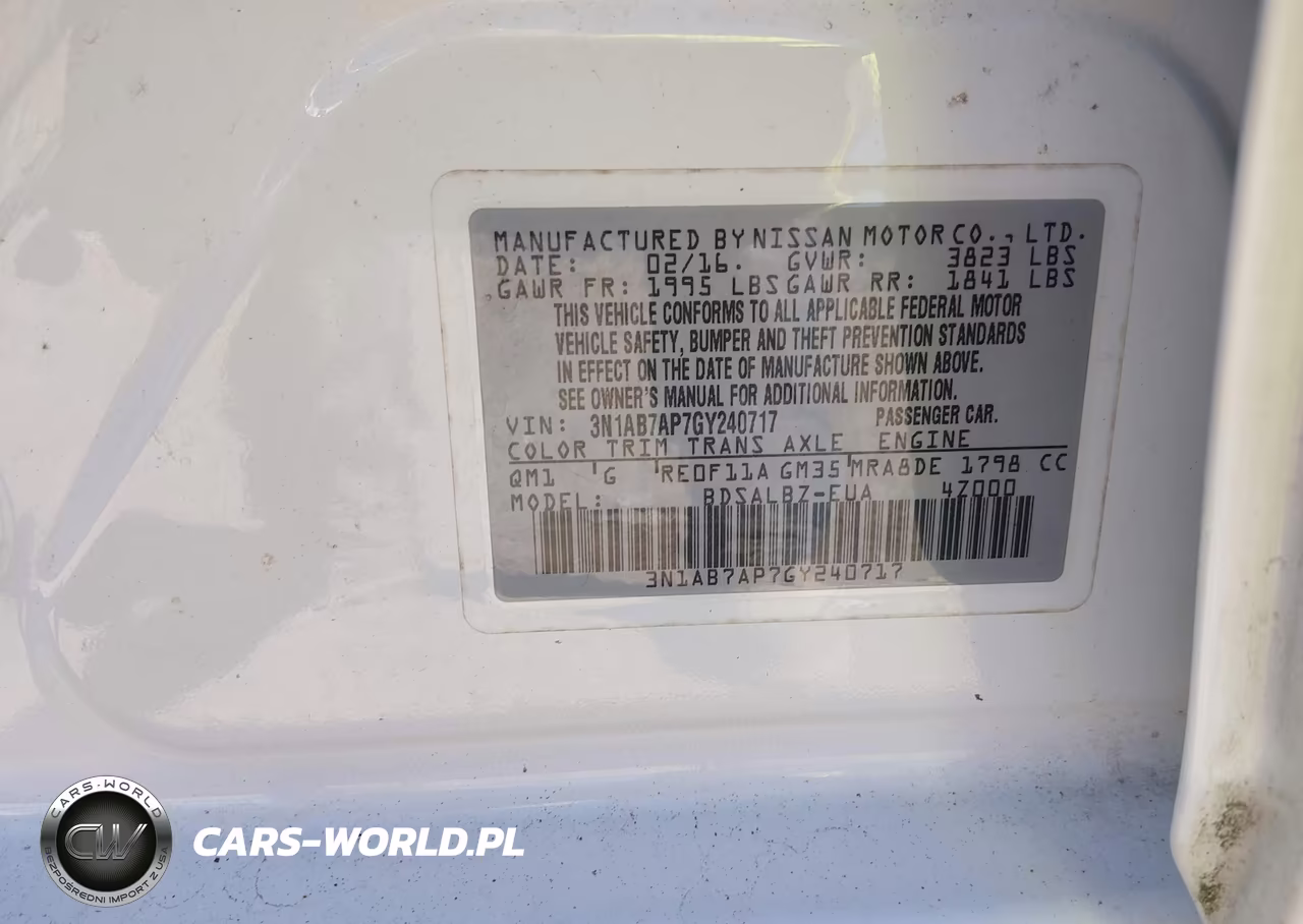 2016 Nissan Sentra Fe+ S-S-Sl-Sr-Sv VIN:3N1AB7AP7GY240717 - 9